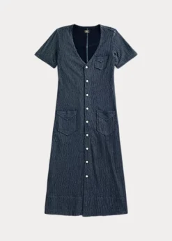 Robe En Jersey De Coton Indigo