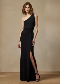 Robe Du Soir Asymétrique En Interlock
