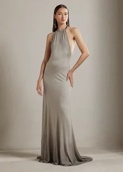 Robe De Soirée Dos Nu Interlock Mélangé