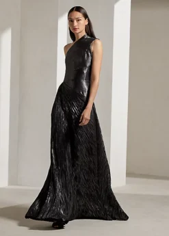 Robe De Soirée Hadlea Plissée Métallisée