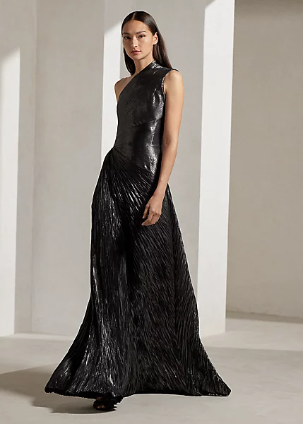 Robe De Soirée Hadlea Plissée Métallisée 1 Robe De Soirée Hadlea Plissée Métallisée