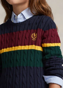 Robe-pull Rayée Tricot Torsadé De Coton -LOLY Femme Vetements Magasin s7 1491615 alternate3