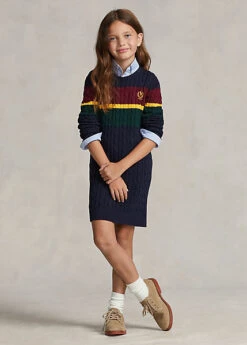 Robe-pull Rayée Tricot Torsadé De Coton -LOLY Femme Vetements Magasin s7 1491615 alternate4