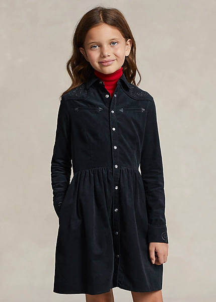 Robe-chemise Western En Velours Côtelé 5 Robe-chemise Western En Velours Côtelé – Image 5