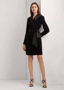 Robe De Cocktail à Manches Longues Crêpe