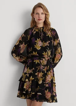 Robe En Georgette Fleurie Froissée -LOLY Femme Vetements Magasin s7 1493478 alternate1