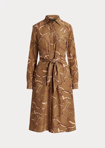 Robe-chemise Motif Brides à Nouer Crêpe 2 Robe-chemise Motif Brides à Nouer Crêpe – Image 2