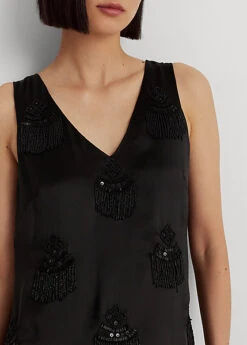 Robe Droite Perlée Sans Manches En Satin -LOLY Femme Vetements Magasin s7 1493506 alternate4