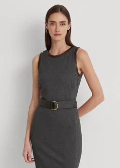 Robe Ceinturée Jacquard Et Cuir Vegan 7 Robe Ceinturée Jacquard Et Cuir Vegan -LOLY Femme Vetements Magasin s7 1493528 alternate1