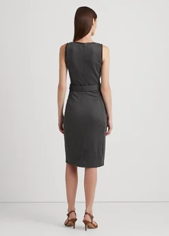 Robe Ceinturée Jacquard Et Cuir Vegan 8 Robe Ceinturée Jacquard Et Cuir Vegan -LOLY Femme Vetements Magasin s7 1493528 alternate3