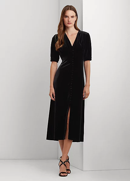 Robe Mi-longue En Velours Stretch 1 Robe Mi-longue En Velours Stretch