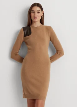 Robe En Cuir Vegan, Laine Et Cachemire 7 Robe En Cuir Vegan, Laine Et Cachemire -LOLY Femme Vetements Magasin s7 1493581 alternate1