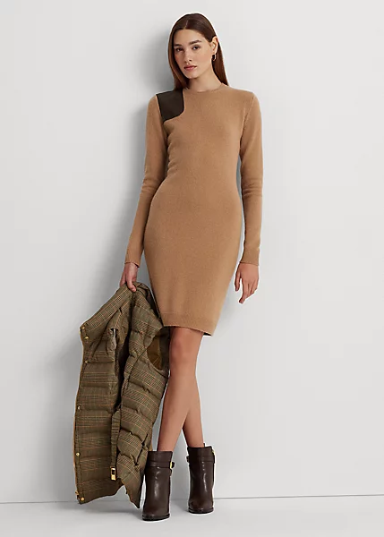 Robe En Cuir Vegan, Laine Et Cachemire 1 Robe En Cuir Vegan, Laine Et Cachemire