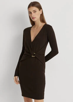 Robe à Col En V Croisé En Coton Mélangé -LOLY Femme Vetements Magasin s7 1493670 alternate1