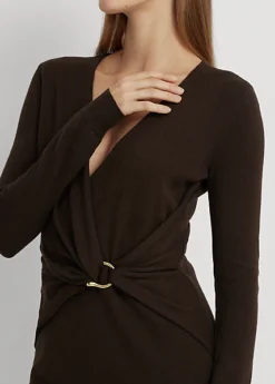 Robe à Col En V Croisé En Coton Mélangé -LOLY Femme Vetements Magasin s7 1493670 alternate4