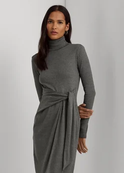 Robe à Col Roulé à Devant Noué 7 Robe à Col Roulé à Devant Noué -LOLY Femme Vetements Magasin s7 1494023 alternate1