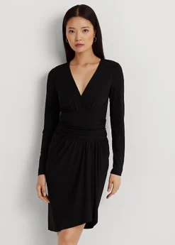 Robe Ruchée Col V Croisé Jersey Stretch -LOLY Femme Vetements Magasin s7 1494026 alternate1