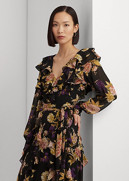 Robe Volantée En Georgette Fleurie 3 Robe Volantée En Georgette Fleurie – Image 3