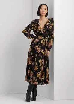Robe Volantée En Georgette Fleurie