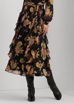 Robe Volantée En Georgette Fleurie 11 Robe Volantée En Georgette Fleurie -LOLY Femme Vetements Magasin s7 1494030 alternate4