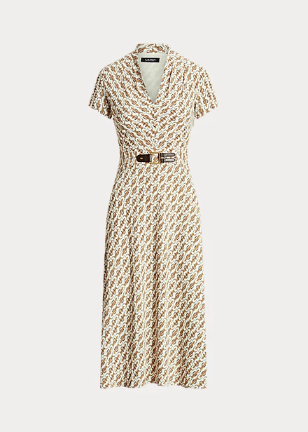 Robe à Motif équestre En Georgette 2 Robe à Motif équestre En Georgette – Image 2