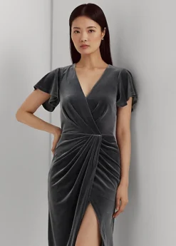 Robe Cocktail Mancheron Volanté Velours -LOLY Femme Vetements Magasin s7 1494038 alternate1