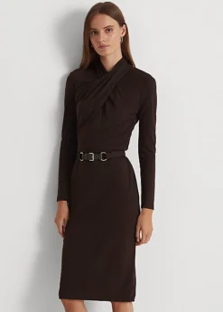Robe Ceinturée à Col Cheminée En Jersey -LOLY Femme Vetements Magasin s7 1494043 alternate1