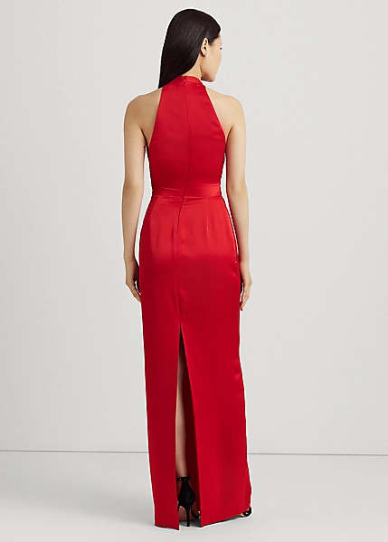 Robe Plissée Dos Nu Charmeuse De Satin 4 Robe Plissée Dos Nu Charmeuse De Satin – Image 4