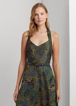 Robe Dos Nu Ceinturée Motifs En Jacquard -LOLY Femme Vetements Magasin s7 1494078 alternate1
