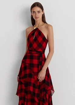 Robe Dos Nu à Carreaux En Georgette -LOLY Femme Vetements Magasin s7 1494082 alternate1