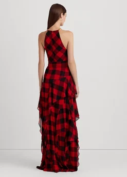 Robe Dos Nu à Carreaux En Georgette -LOLY Femme Vetements Magasin s7 1494082 alternate3