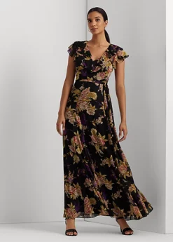Robe Soirée Ceinturée Georgette Froissée