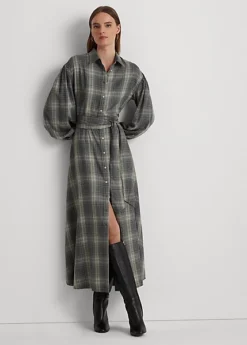 Robe-chemise écossaise à Carreaux Sergé