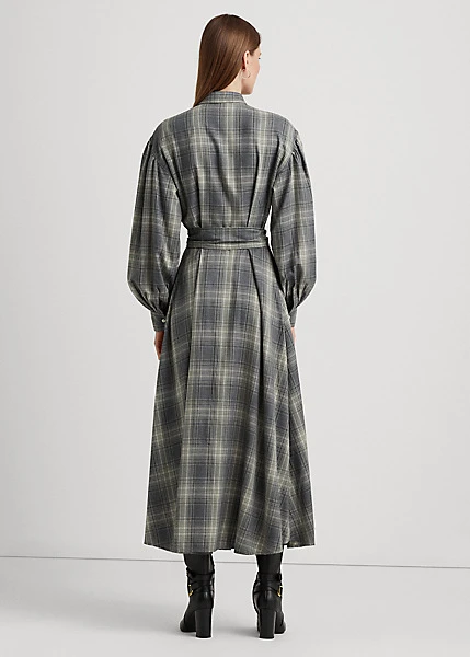 Robe-chemise écossaise à Carreaux Sergé 4 Robe-chemise écossaise à Carreaux Sergé – Image 4