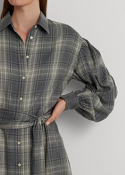 Robe-chemise écossaise à Carreaux Sergé 5 Robe-chemise écossaise à Carreaux Sergé – Image 5