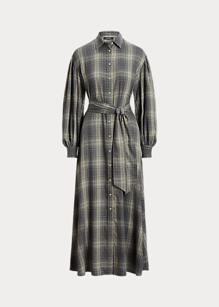 Robe-chemise écossaise à Carreaux Sergé 2 Robe-chemise écossaise à Carreaux Sergé – Image 2