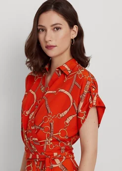 Robe Ceinturée à Motif Brides En Crêpe -LOLY Femme Vetements Magasin s7 1494212 alternate4