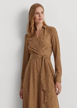 Robe Mi-longue Col V Croisé Motif Crêpe -LOLY Femme Vetements Magasin s7 1494213 alternate1