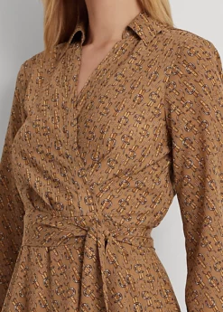 Robe Mi-longue Col V Croisé Motif Crêpe -LOLY Femme Vetements Magasin s7 1494213 alternate4