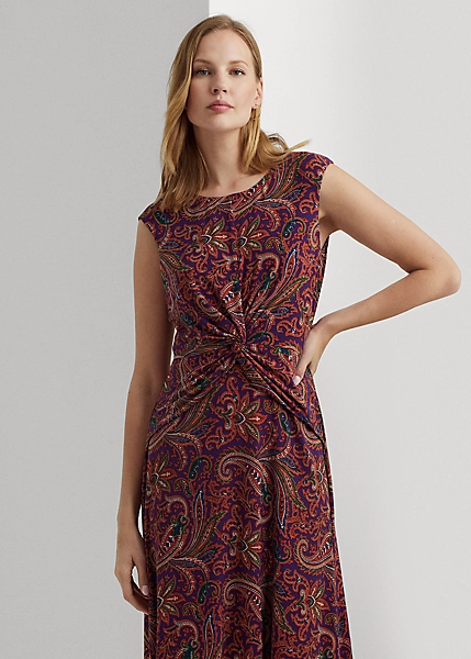 Robe Torsadée Motif Cachemire En Jersey 3 Robe Torsadée Motif Cachemire En Jersey – Image 3