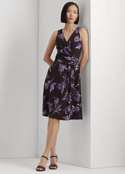 Robe Sans Manches Col En V Croisé Jersey