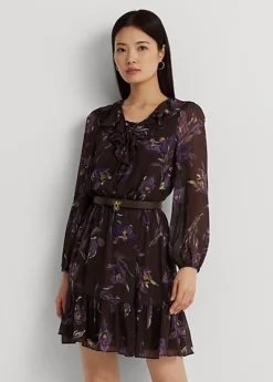 Robe Bordure Volantée Fleurie Georgette -LOLY Femme Vetements Magasin s7 1494217 alternate1
