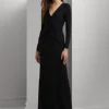 Robe De Soirée Croisée En Jersey Stretch