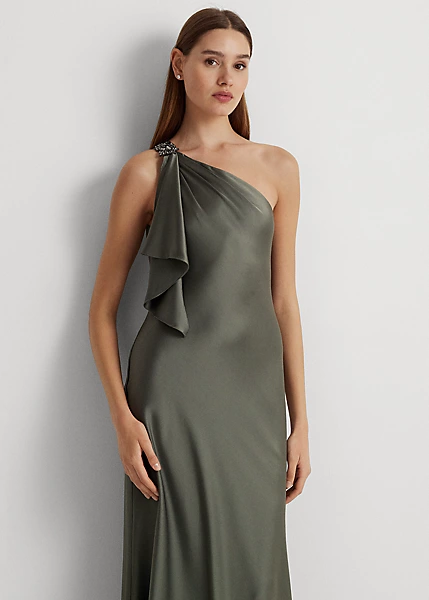 Robe Asymétrique En Charmeuse De Satin 3 Robe Asymétrique En Charmeuse De Satin – Image 3