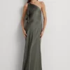 Robe Asymétrique En Charmeuse De Satin