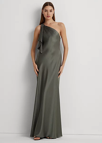 Robe Asymétrique En Charmeuse De Satin 1 Robe Asymétrique En Charmeuse De Satin