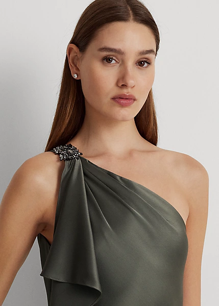 Robe Asymétrique En Charmeuse De Satin 5 Robe Asymétrique En Charmeuse De Satin – Image 5