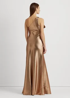 Robe Asymétrique En Charmeuse Métallisée -LOLY Femme Vetements Magasin s7 1494229 alternate3