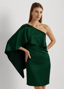 Robe Cocktail Asymétrique Cape En Satin -LOLY Femme Vetements Magasin s7 1494230 alternate1
