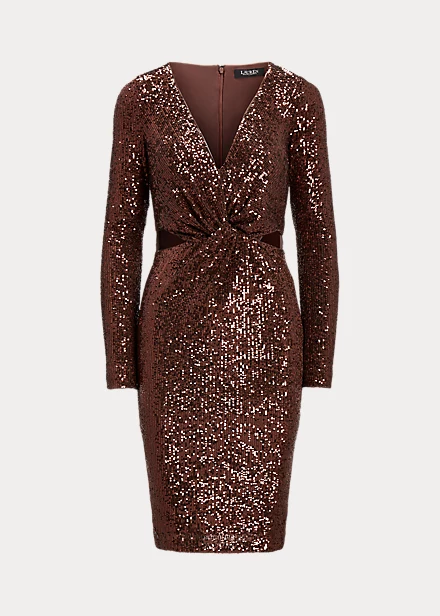 Robe De Cocktail Torsadée à Sequins 2 Robe De Cocktail Torsadée à Sequins – Image 2